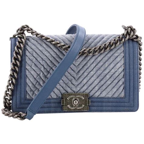 chanel boy denim chevron|Chanel boy original.